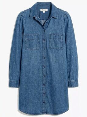 Madewell Denim Shirt Dress in Medium Blue